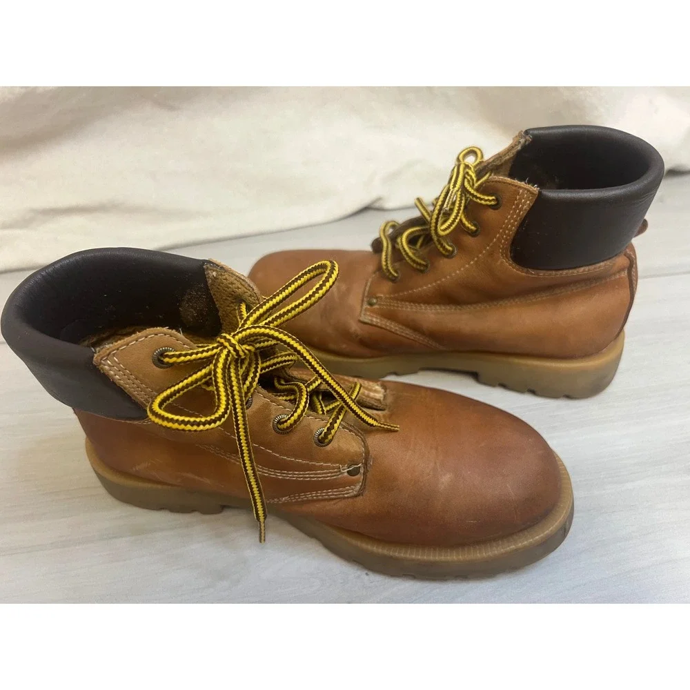 Ground Zero Work Boots Thinsulate Leather Tan Ankle Sz 5.5M Anti Static Utility